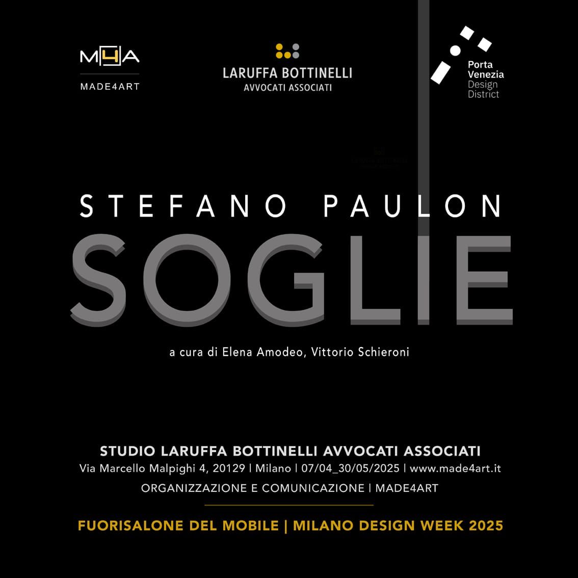 Locandina mostra Stefano Paulon - SOGLIE